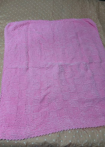 Pastel Renkli Örgü Çocuk Battaniyesi - Görsel 6