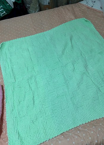 Pastel Renkli Örgü Çocuk Battaniyesi - Görsel 3