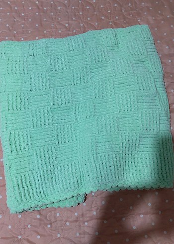 Pastel Renkli Örgü Çocuk Battaniyesi - Görsel 5