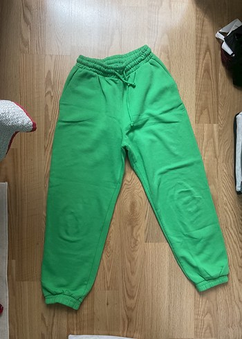 Kadın Parlak Yeşil Rahat Kesim Sweatpant - Görsel 2
