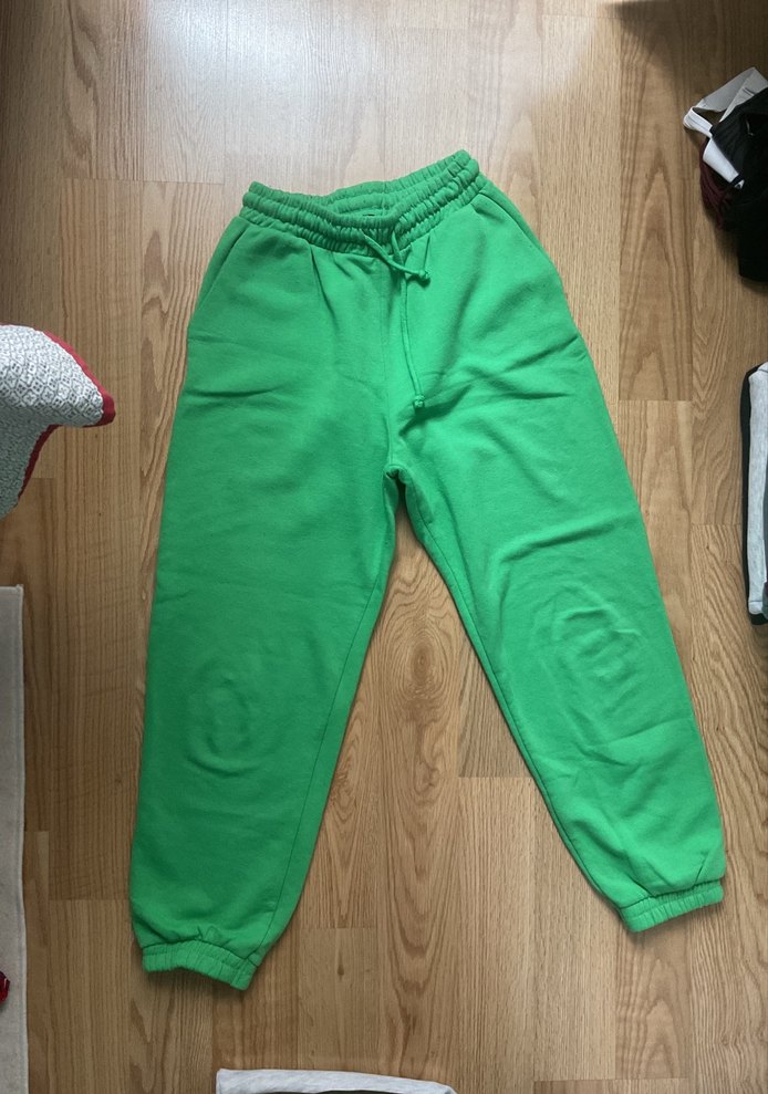 Kadın Parlak Yeşil Rahat Kesim Sweatpant - Görsel 2