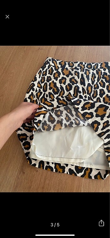 xs Beden Beymen astarlı leopar etek