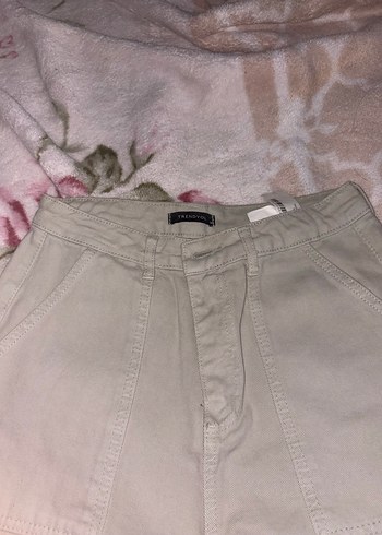 Bej Kadın Bol Kesim Midi Kot Pantolon - Görsel 2