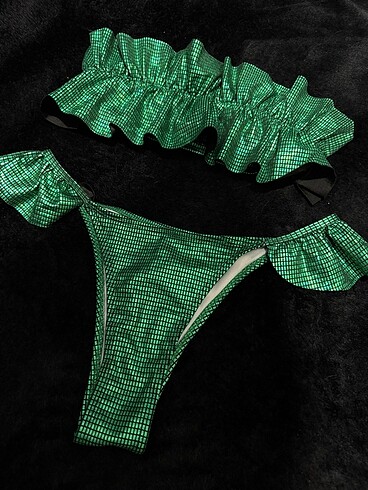 Yurt dışından parlak yeşil bikini takımı - Görsel 6