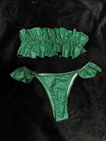 Yurt dışından parlak yeşil bikini takımı - Görsel 7