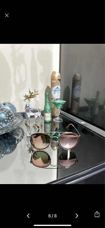 Orijinal kutulu Rose Gold Rayban Gözlük - Görsel 6
