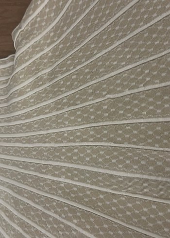 Bej Pilili Midi Triko Etek - Görsel 3