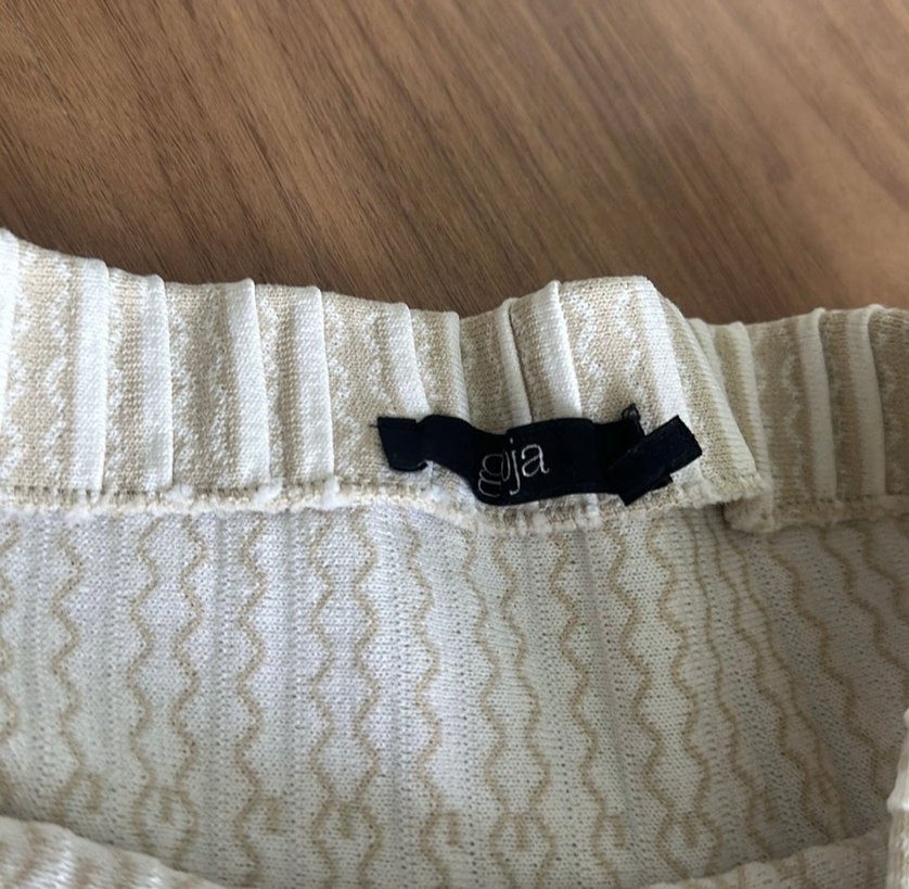 Bej Pilili Midi Triko Etek - Görsel 2