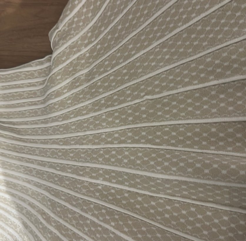 Bej Pilili Midi Triko Etek - Görsel 3