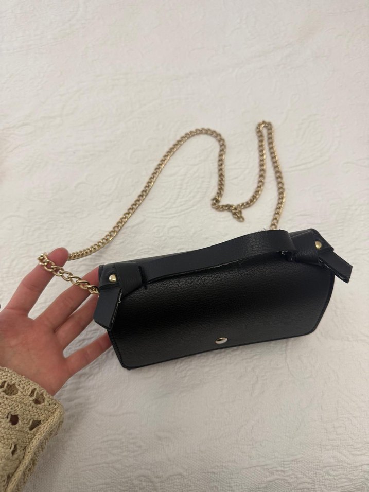 Siyah Deri Kadın Çanta - Görsel 4