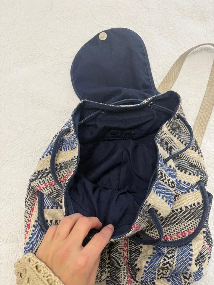 Bohem Çok Cepli Kadın Sırt Çantası - Görsel 4