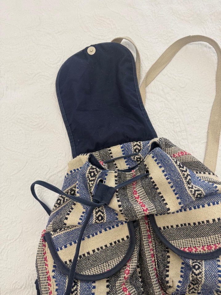 Bohem Çok Cepli Kadın Sırt Çantası - Görsel 3