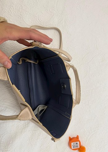 Bej Deri Kadın Omuz Çantası - Görsel 3