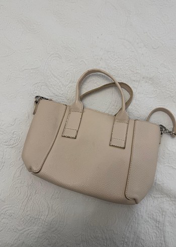 Bej Deri Kadın Omuz Çantası - Görsel 2