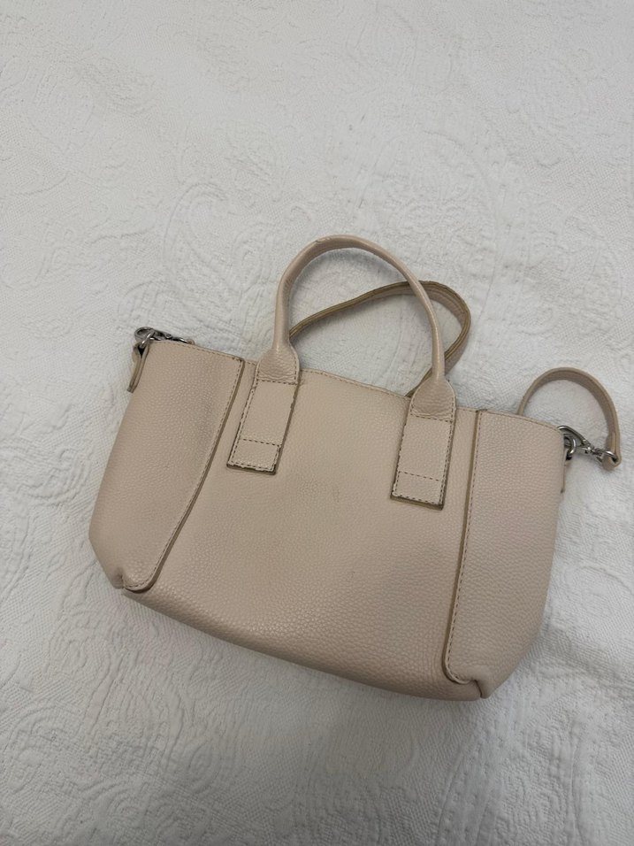 Bej Deri Kadın Omuz Çantası - Görsel 2