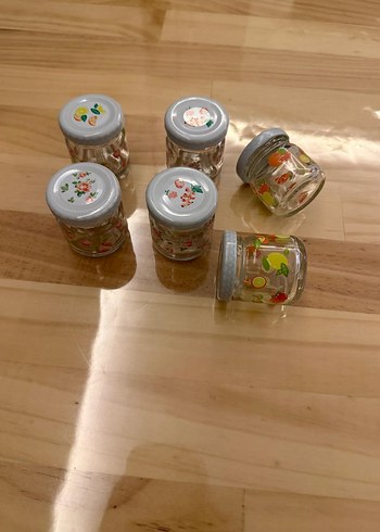 Beyaz Kapaklı Mini Meyve Desenli Cam Kavanozlar - Görsel 2