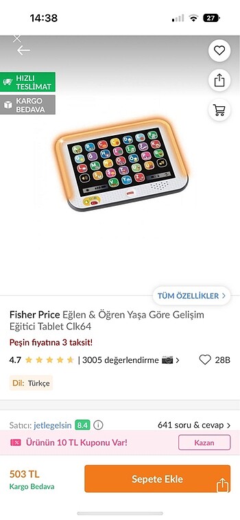 Fisher price tablet