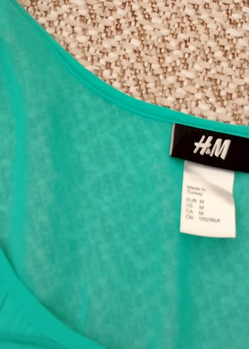 H&M H&M Turkuaz Fırfırlı Mini parti Elbisesi M Beden