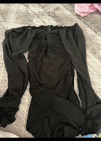 Bej V Yakalı Uzun Triko Elbise - Görsel 2