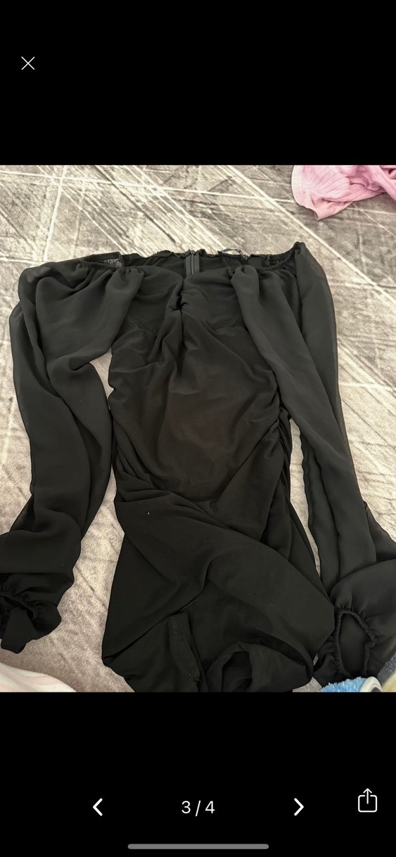 Bej V Yakalı Uzun Triko Elbise - Görsel 2