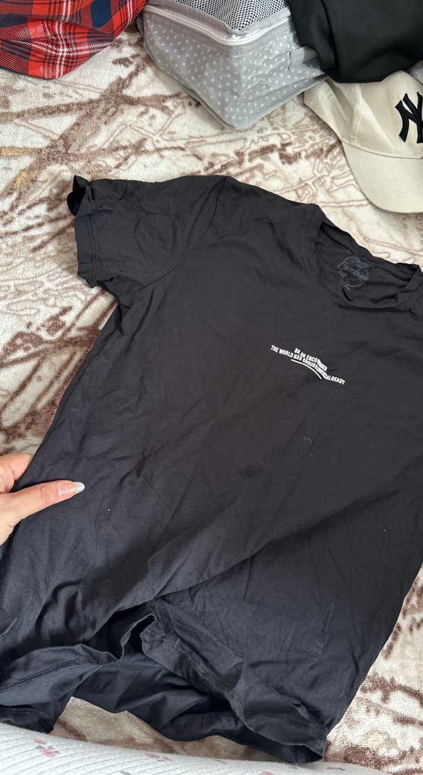 Siyah Kısa Kollu Hamile Tişört - Görsel 5