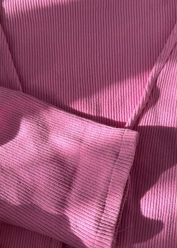 Pembe Pilili Kız Askılı V Yaka Yelek - Görsel 4