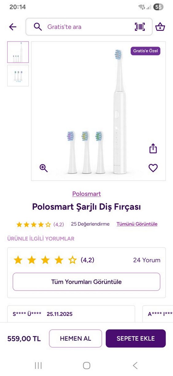 Polosmart Şarjlı Diş Fırçası - Görsel 2