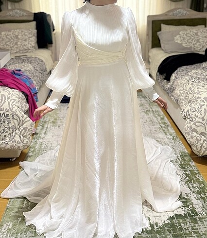 42 Beden beyaz Renk Nikah elbisesi