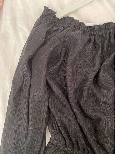 38 Beden siyah Renk Simli H&M bluz