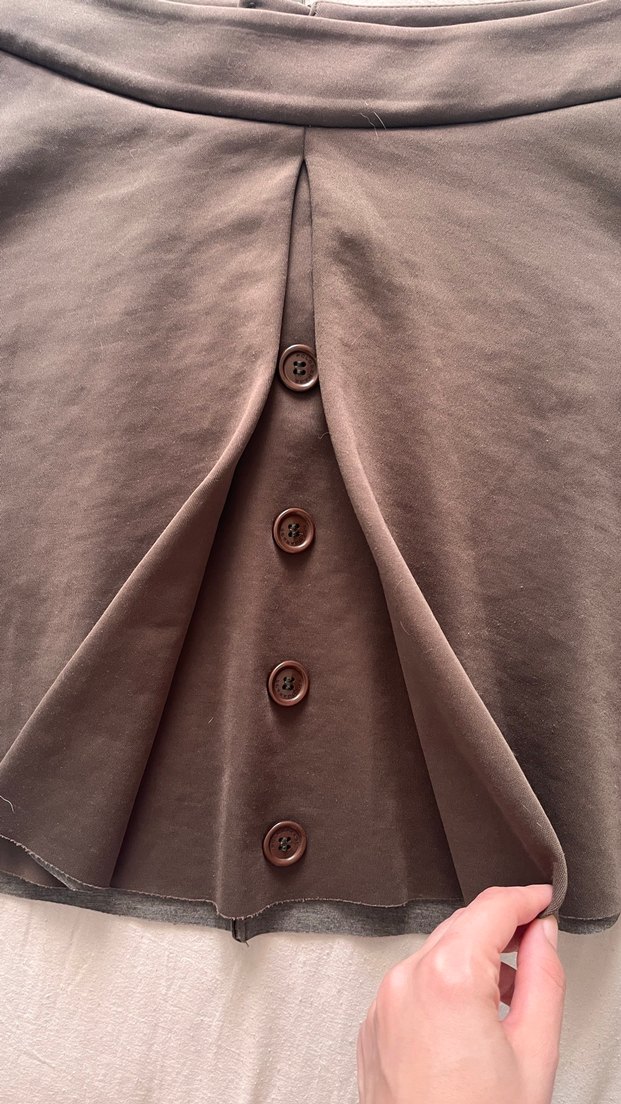 Düğmeli Haki Etek - Görsel 3