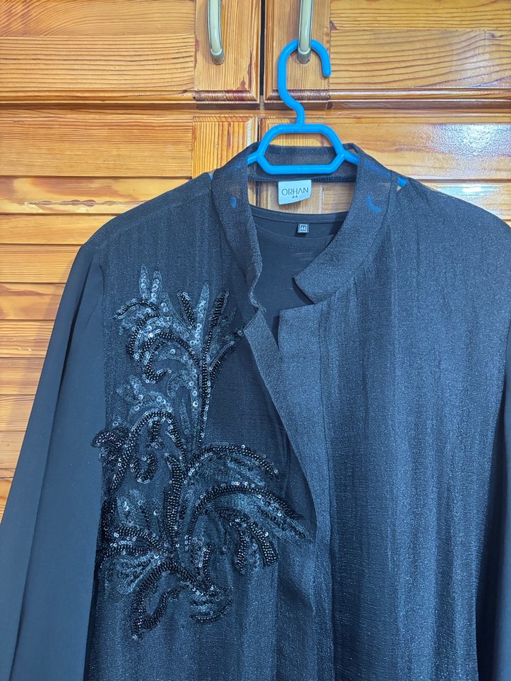 Uzun Kollu Nakışlı  Kadın Elbise - Görsel 2