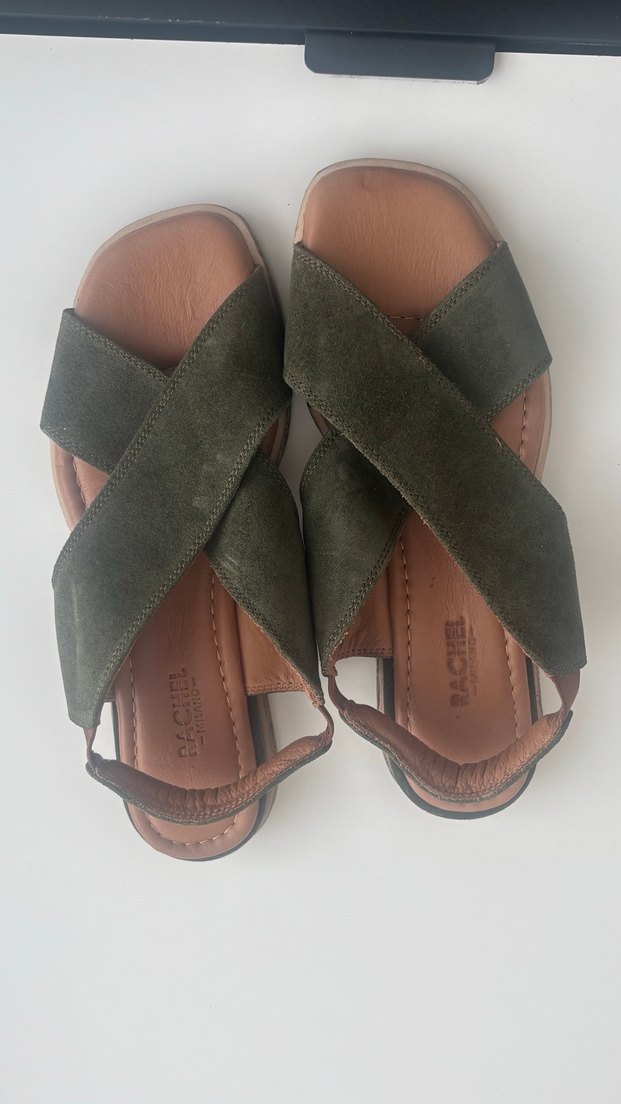 Yeşil Süet Kadın Sandalet - Görsel 2