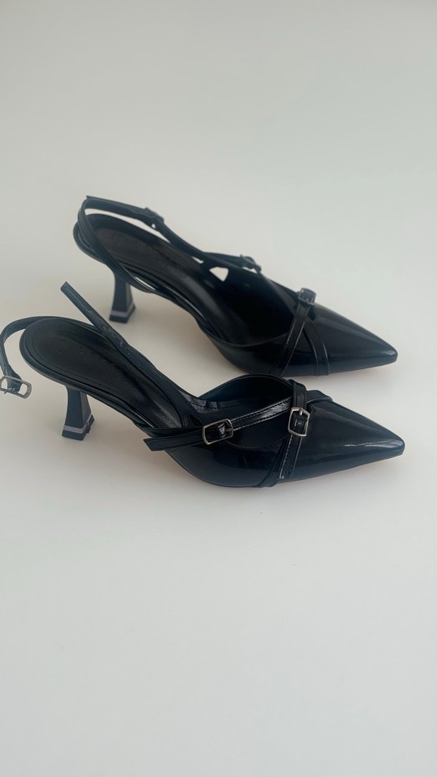 Kemer Detaylı Siyah Stiletto - Görsel 2