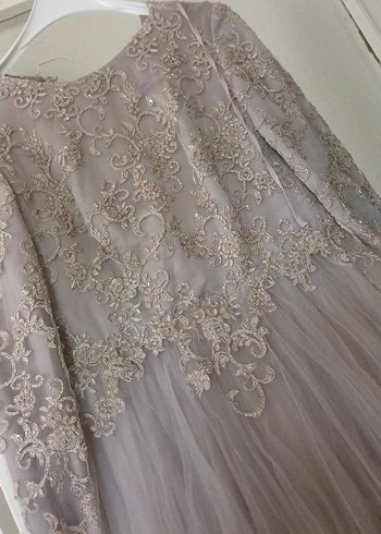 Abiye Uzun Kollu Dantel Vintage abiye
