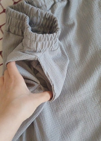 diğer Beden gri Renk Bayan beli lastikli, Şort Pilili Mini