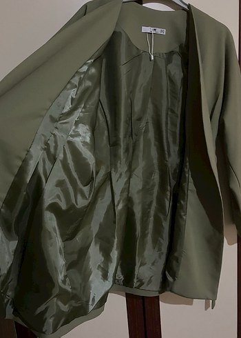 Kadın Haki Uzun Kollu Salaş Sabahlık - Görsel 4