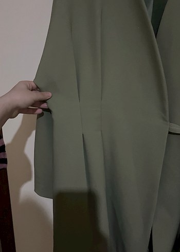 Kadın Haki Uzun Kollu Salaş Sabahlık - Görsel 3