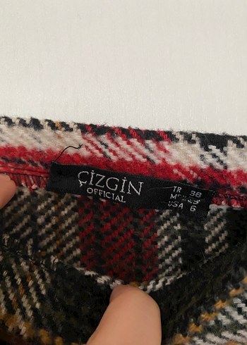 Bordo Ekose Desenli Kadın Kısa Tulum elbise - Görsel 4