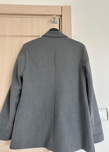 TrendYol Gri Midi Kadın Ofis Kabanı - Görsel 3