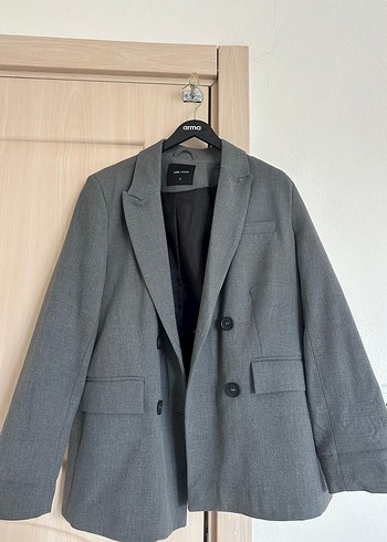 TrendYol Gri Midi Kadın Ofis Kabanı - Görsel 2