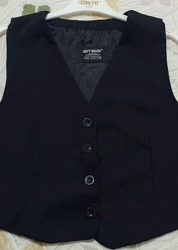 Düğmeli Siyah Kadın Yelek - Görsel 2