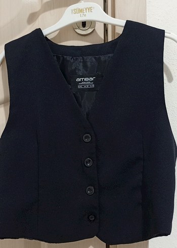 Düğmeli Siyah Kadın Yelek - Görsel 4