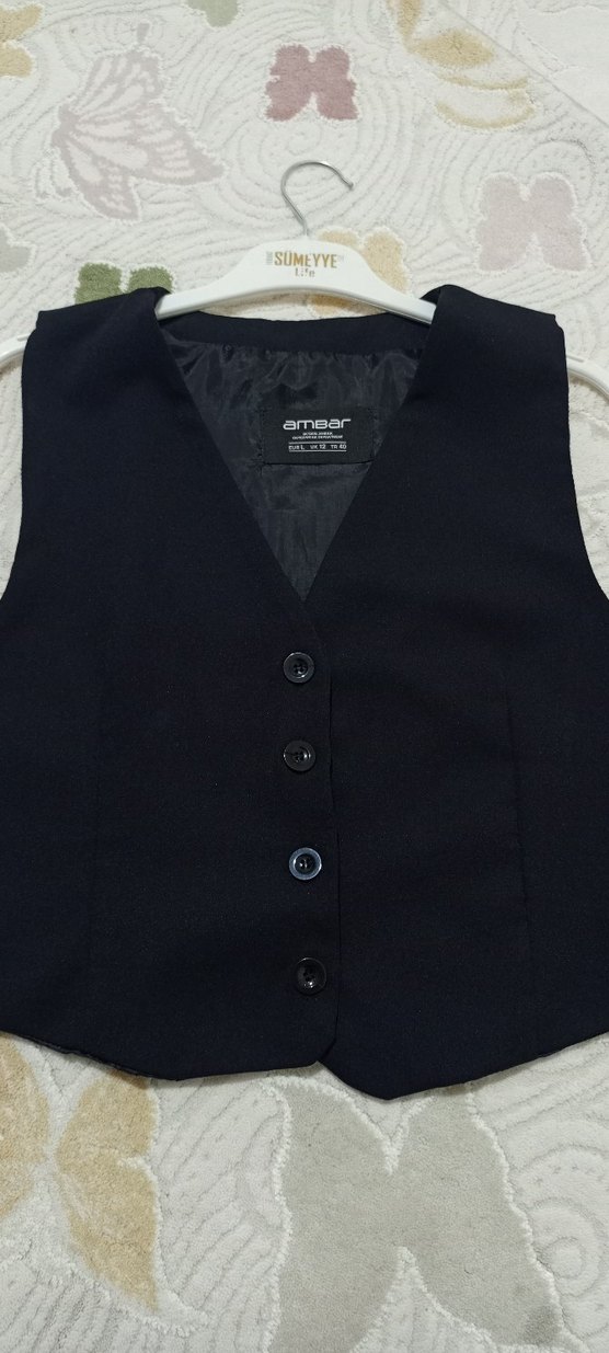 Düğmeli Siyah Kadın Yelek - Görsel 2