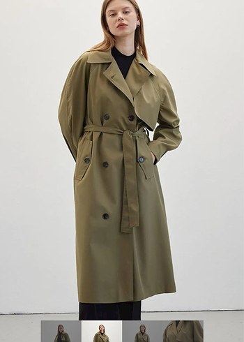 Kadın Haki Uzun Kesim Salaş Trençkot etiketli sıfır ürün - Görsel 2