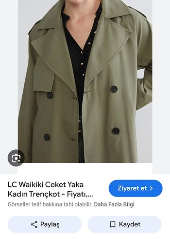 Kadın Haki Uzun Kesim Salaş Trençkot etiketli sıfır ürün - Görsel 5