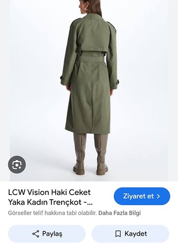 Kadın Haki Uzun Kesim Salaş Trençkot etiketli sıfır ürün - Görsel 7