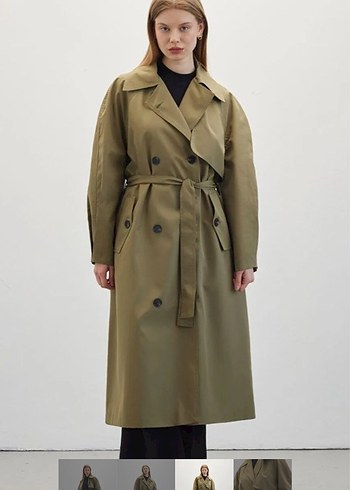 Kadın Haki Uzun Kesim Salaş Trençkot etiketli sıfır ürün - Görsel 3