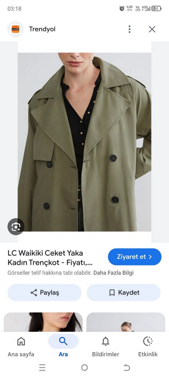 Kadın Haki Uzun Kesim Salaş Trençkot etiketli sıfır ürün - Görsel 5