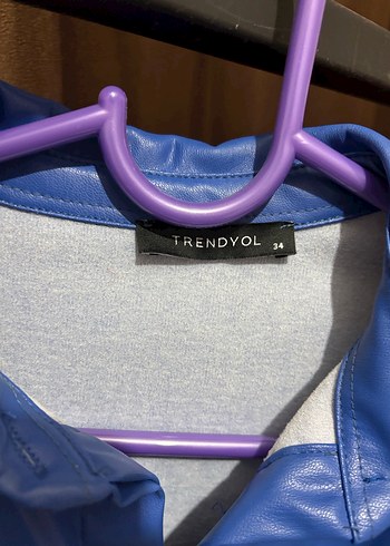 Mavi Deri Düğmeli cepli Mini tulum - Görsel 3