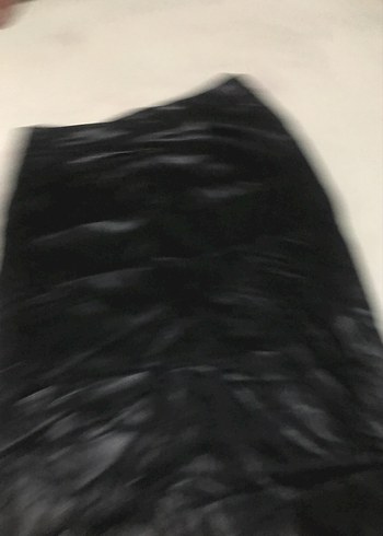 Siyah Drapeli cepli kalem Kadın Etek